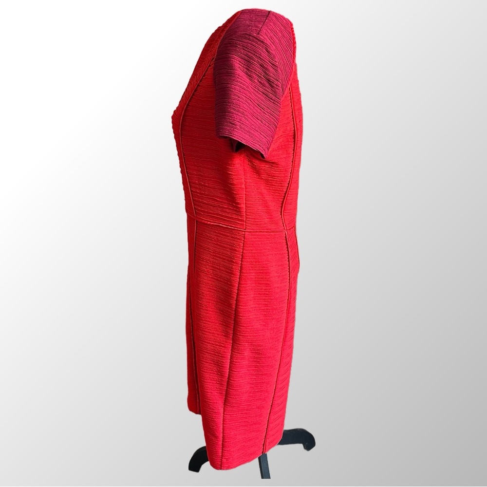 Anthropologie Maeve Dress Women’s 14 Red Eunoia Colorblock Ribbed Pencil Dress - Picture 3 of 10